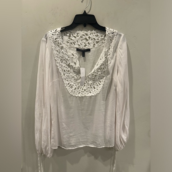 WHBM Laser Cut Cotton Blend Blouse NWT SZ 4 - Picture 8 of 8
